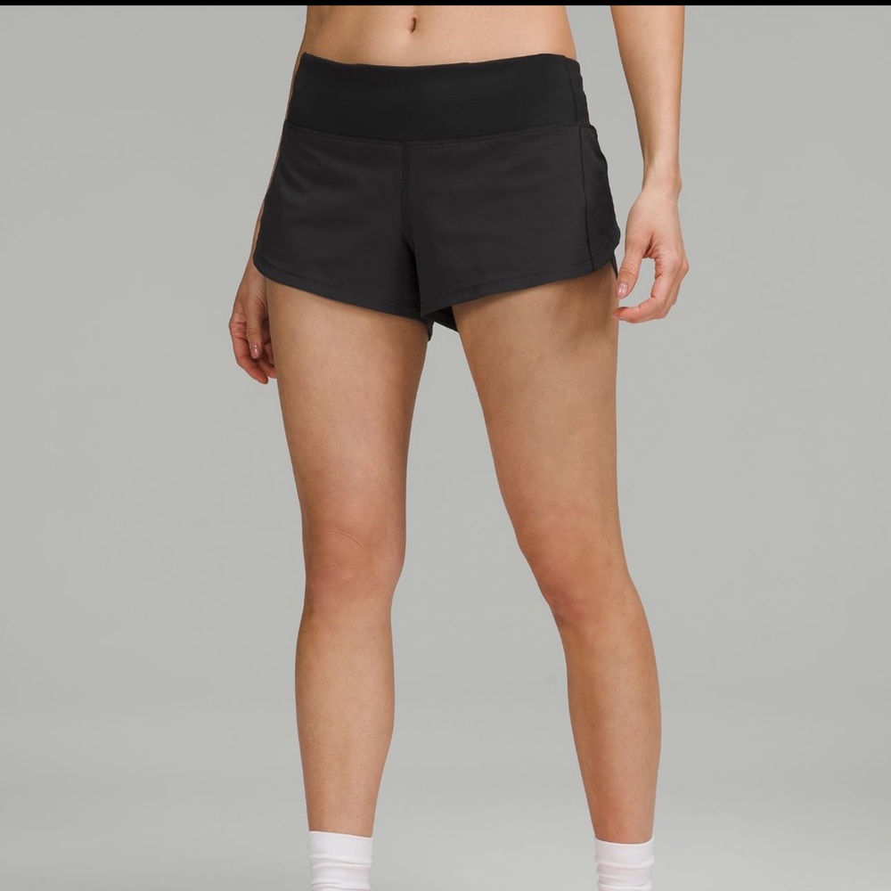 LULULEMON SPEED UP LOW RISE LINED SHORTS BLACK SIZE 8